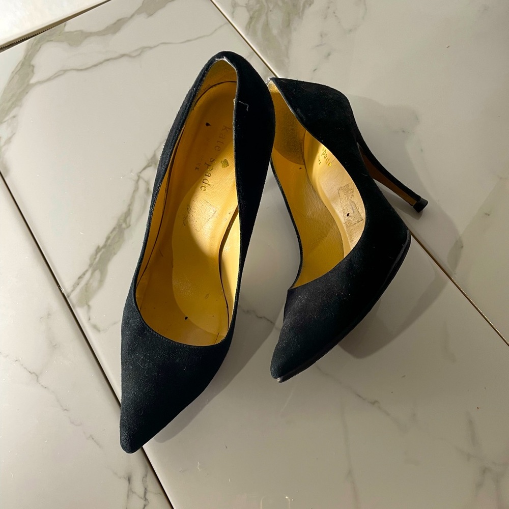 Kate Spade Black Suede Heels | Pointed Toe Heels